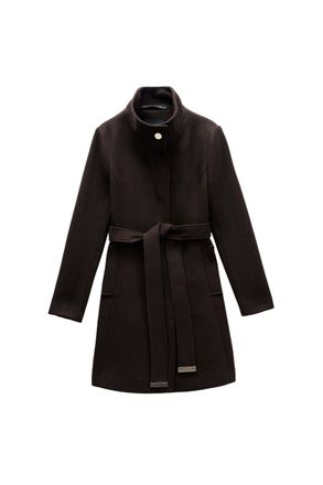 Salsa Wolljacke SALSA Salsa Jeans Wollmantel The Reimagined Wool Coat, Damen, Gr. M, braun, Obermaterial: 70% Wolle WO. 27% Polyester PES. 3% sonstige Faser