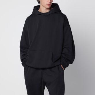 SKIMS Washed black hooded sweatshirt in cotton fleece