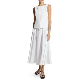 Theory Sleeveless Boatneck Midi Dress in White at Nordstrom, Size 00