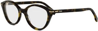 Fendi Selleria Cat-eye Optisch Montuur - unisex - Brillen - Bruin - 53 MM - Accessoires
