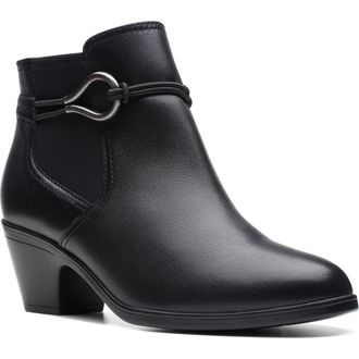 Clarks Emily Kaylie Bootie in Black Leather at Nordstrom Rack, Size 9.5