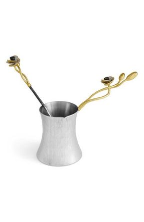 Michael Aram Anemone Coffee Pot & Spoon Set in Silver/Gold at Nordstrom