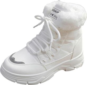 Generic White Women Casual Versatile Winter with Insulation Outdoor High Top Snow Boots for Cold Weather Comfort with Anti-Skid Feature