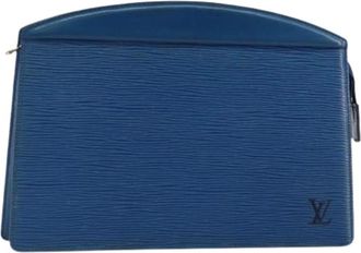Louis Vuitton Pre-owned Clutches, female, Blue, Size: ONE SIZE Pre-owned Leather Pouch
