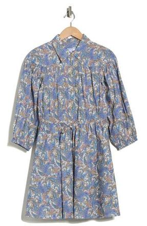 Derek Lam Arbi Paisley Cotton Shirtdress in Blue Multi at Nordstrom Rack, Size 00