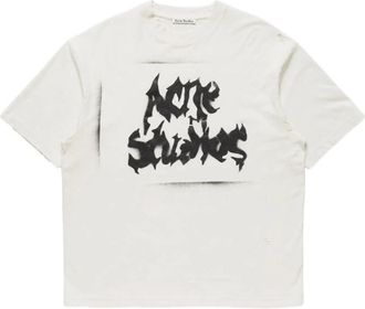 Acne Studios Gothic logo T-shirt - Heren - T-shirts - Wit - L - Katoen - Tops