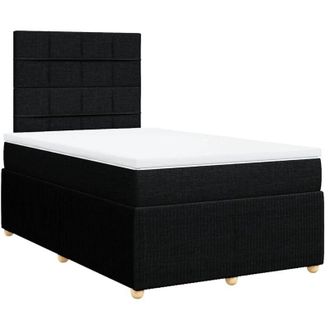 vidaXL Cama Box Spring Con Colch&oacute;n Tela Negro 120x200 Cm