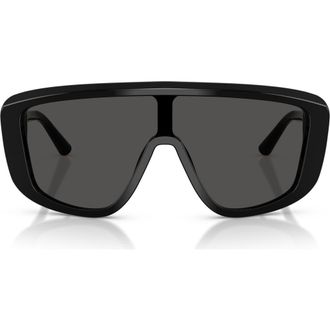 Dolce & Gabbana 128mm Rectangular Shield Sunglasses in Black /Dark Grey at Nordstrom