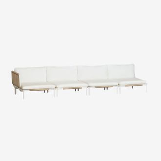Sklum Sof&aacute; Modular De Jard&iacute;n Rinconera De 4 Piezas En Acero Roubly Sklum