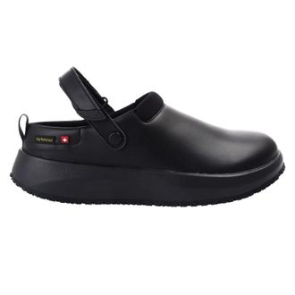 Joya Ace SR Leather Textile Womens Clogs Shoes - Black - Size:UK 5.5