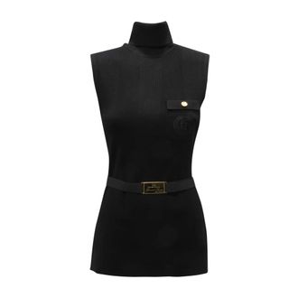 Elisabetta Franchi Dames, Truien, Zwart, Maat: 2XL Zijde