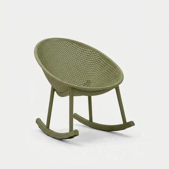 Les Tendances Silla Mecedora De Polipropileno Para Interior Y Exterior Ibiza - Verde Oscuro