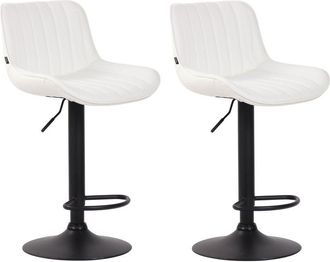 Clp Pack de 2 taburetes de bar Lentini en polipiel Blanco Negro