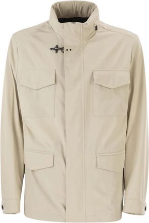 Fay Ongevoerde Reisjas - Heren - Zomerjassen - Beige - M - Nylon - Jassen