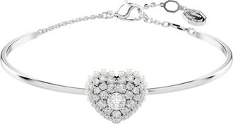 Swarovski Armband voor dames met hartmotief in wit- gerhodineerd Idyllia 5684385 - Dames - Armbanden - Grijs - ONE Size - Accessoires