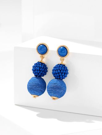 Talbots Martha Linear Earrings - Shore Blue/Gold - 001 Talbots