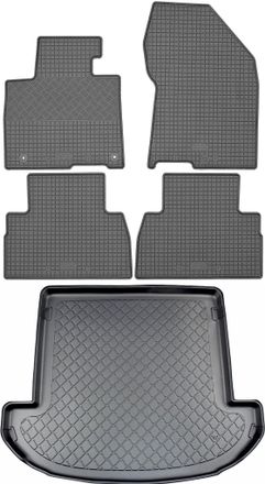 OEM Hyundai Santa Fe Iv Tm Suv (5 Puertas) Desde Agosto De 2018. Juego: Alfombrillas De Goma Para Coche + Alfombrilla Para Maletero