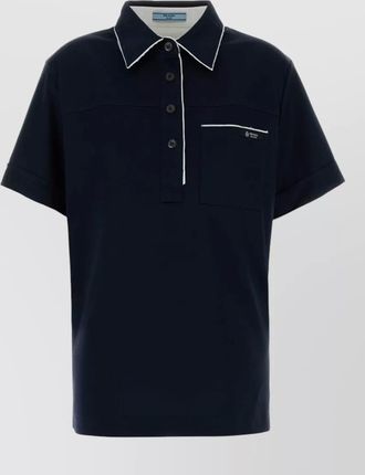 Prada cotton polo shirt short sleeves chest pocket