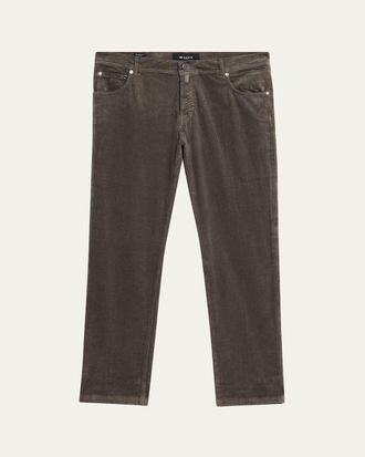 Kiton Mens Cotton and Cashmere Corduroy Five-Pocket Pants