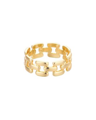 Adornia Adornia 14K Plated Grid Pattern Band Ring