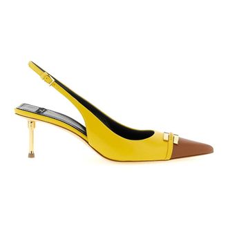 Elisabetta Franchi Schoenen, Dames, Geel, 36 1/2 EU, Leer, Slingbacks met puntneus