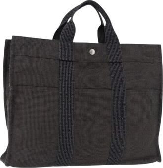 Herm&egrave;s Bolso Tote de Lona Pre-owned - Pre-owned - Mujer - Gris - ONE SIZE