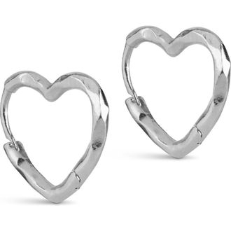 Enamel Copenhagen Organic Heart Small Hoops in Silver at Nordstrom