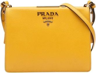 Prada Pre-owned Cross Body Bags, female, Yellow, Size: ONE SIZE Pre-owned Crossbody Bag