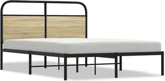 vidaXL Estructura de cama sin colchón 140x200 cm madera roble Sonoma Vidaxl