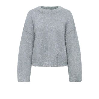 Karen by Simonsen Rondgebreide trui - Dames - Ronde hals truien - Grijs - M - Truien & Vesten