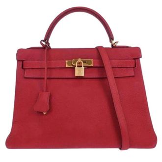 Herm&egrave;s Pre-owned Kelly handtas - Dames - Vintage Handtas - Rood - ONE Size - Leer - Vintage