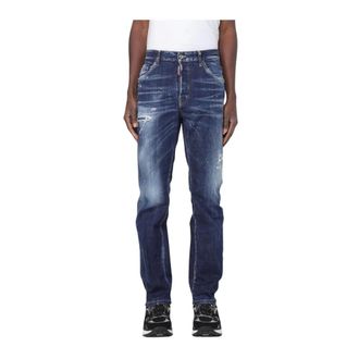 Dsquared2 Slim-fit Jeans, male, Blue, Size: XS Cool Distressed Skater Jeans