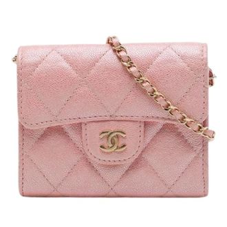 Chanel Pre-owned Quilted Mini Crossbody - Dames - Pre-owned - Roze - Maat: ONE Size Leer