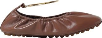 Fendi Ballerina Shoes, female, Brown, 3 UK, Leather Ballerina Flats