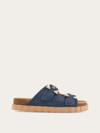 Ferragamo Women Gancini sporty sandal Blue Size 10