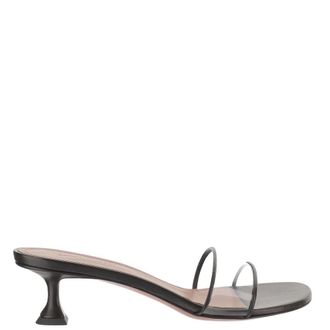 Amina Muaddi Andreea Glass Slipper 45 - Dames - Muiltjes - Zwart - 40 1/2 EU - Leer - Schoenen