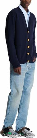 Balmain Eco-Cashmere Cardigan in Navy at Nordstrom, Size X-Large