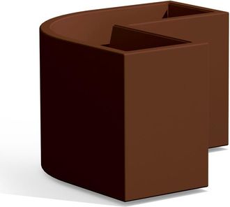 Monacis Monacis - Jardinera Angular De Resina 80x35 Cm Mod. Flowerpot Angular Marr&oacute;n