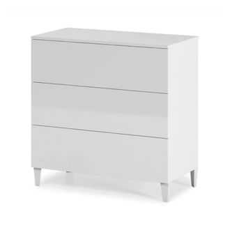 Dmora Cajonera Dagoume, Cajonera Con 3 Cajones, Tocador Para Dormitorio, C&oacute;moda Moderna, 80x40h80 Cm, Blanco - Dmora