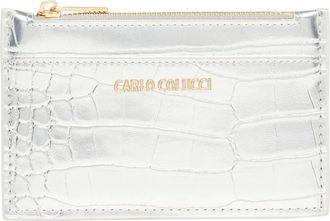 Carlo Colucci Accessoires, unisex, Grijs, ONE Size, Kaarthouder met Krokodillenprint