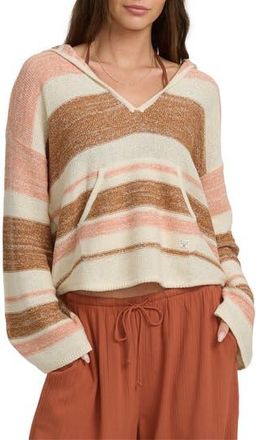 Billabong Baja Stripe Sweater Hoodie in Camel/Beige at Nordstrom Rack, Size Small