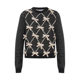 Moschino Jumpers - female - Moschino - Round-neck Knitwear - Gray - L - Knitwear