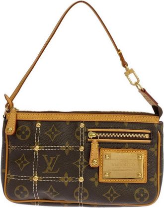 Louis Vuitton Marron Coated Canvas Pochette Pouch (Pre-Owned)