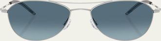 Oliver Peoples Aero II Steel Aviator Sunglasses
