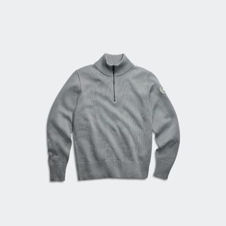 Canada Goose Rosseau Quarter Zip Sweater (Men, Stratus Grey, XXL)