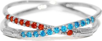 Girls Crew Star Wars Lightsaber Duel Cubic Zirconia Crossover Ring in Silver at Nordstrom, Size 8