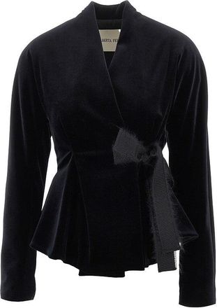 Alberta Ferretti Velvet jacket with bow Woman 42