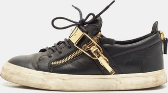 Giuseppe Zanotti Black Leather Low Top Sneakers