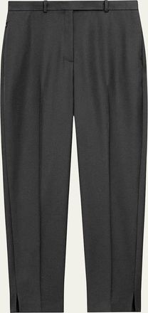 Theory High-Waist Virgin Wool Tapered Ankle Pants