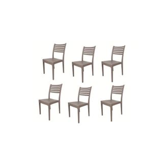 Far kit 6 sedie polipropilene bar ristorante sedia interno esterno giardino tortora ol